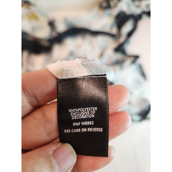 Torrid Chiffon Midi Ruffle Kimono 1X Floral Cloud Dancer Boho Layering NWT - Picture 5 of 8